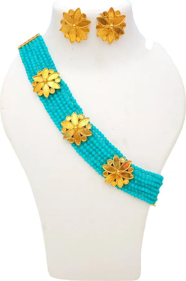 Assamese_Traditional_Firozi/_Light_Blue_Jethipota_Jewellery_Set_For_Women